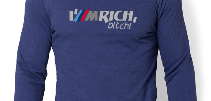 i'M rich, bitch! - bluza męska BMW melanżowa z kapturem